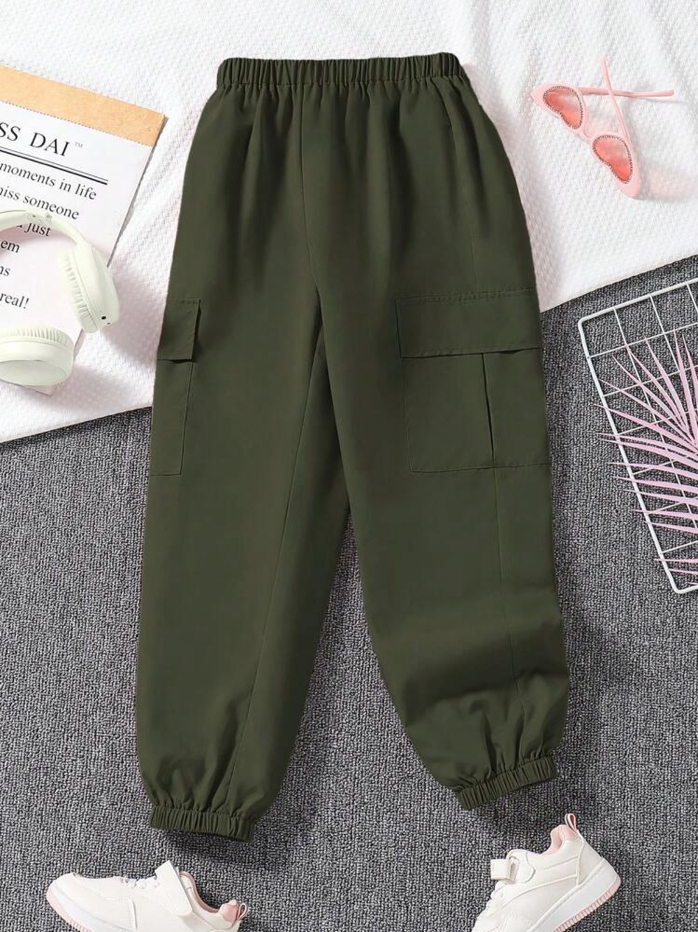 SHEIN Olive Green Cargo Jogger Pants
